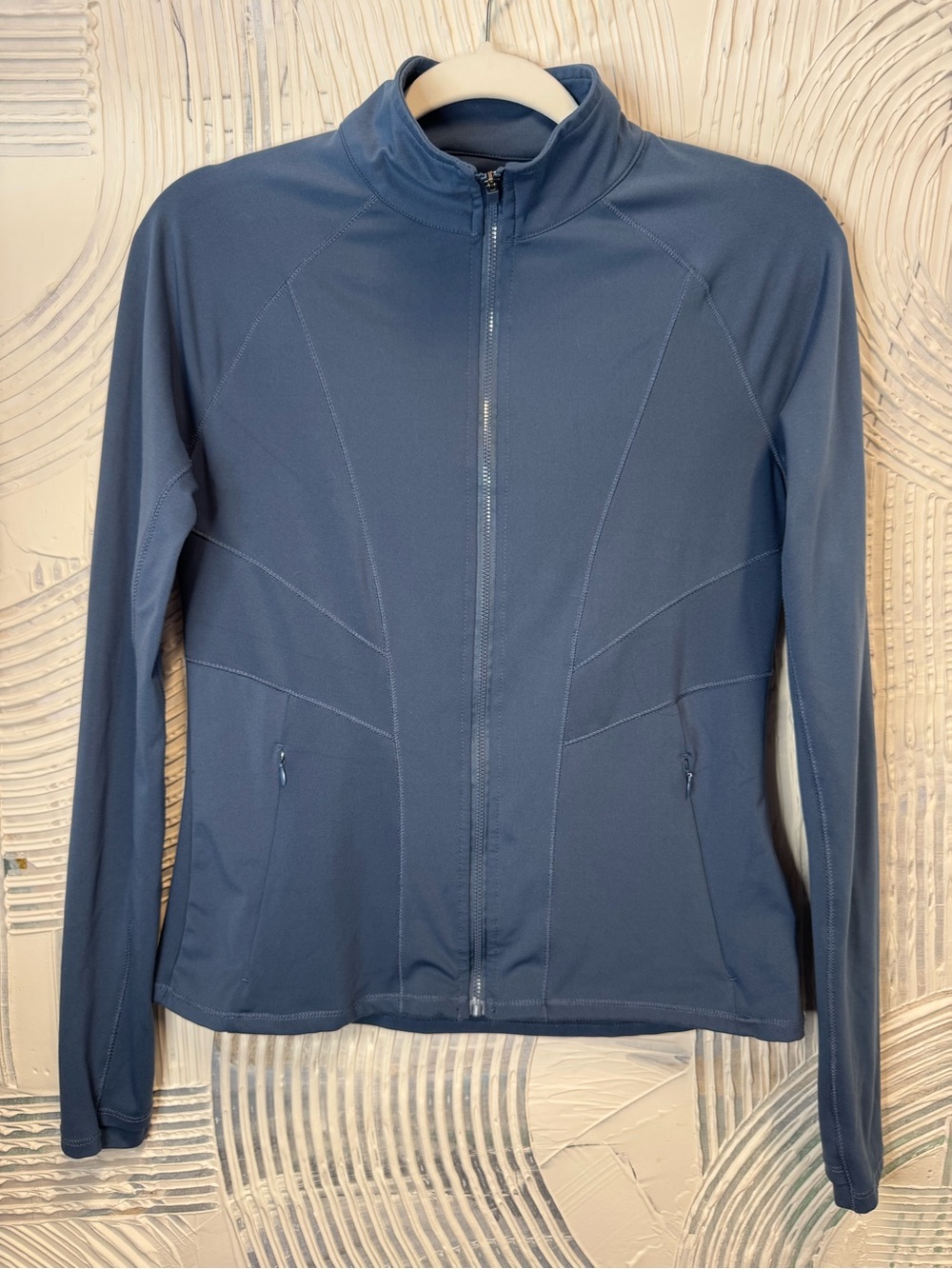 Women's Lightweight Zip-Up Utility Jacket in Slate Blue